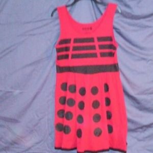 Doctor Who Her Universe Dalek Dress.  Extra Large Tank Dress Red Mini Skirt,
